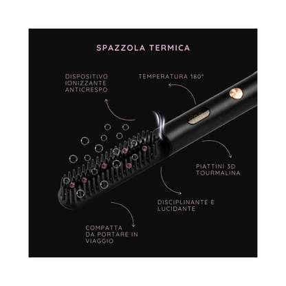 KIT TERMOSPAZZOLA-SPAZZOLA BLACK ROSE LUXURY LABOR PRO