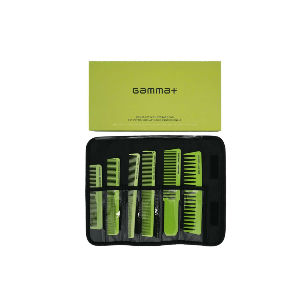 Gamma+ Set Pettini 6pz Astuccio Verde - Romidò Shop - Prodotti Per Parrucchieri, Estetiste e Barber