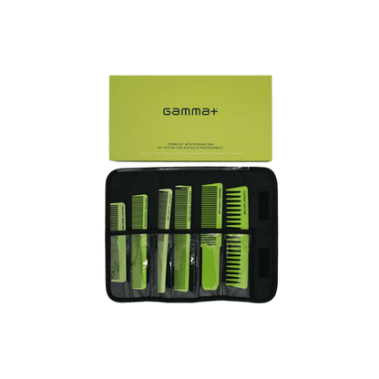 Gamma+ Set Pettini 6pz Astuccio Verde - Romidò Shop - Prodotti Per Parrucchieri, Estetiste e Barber